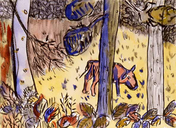 Amid the Blue Trunks